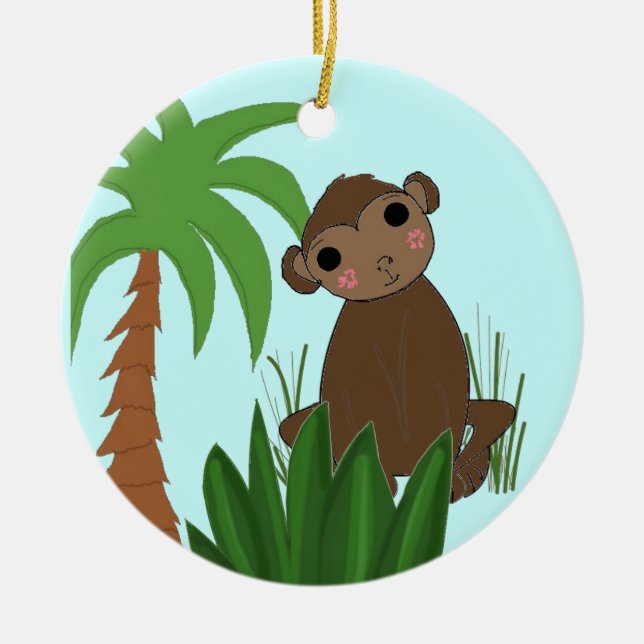 Adorno De Cerámica Mono bebé (Frente)