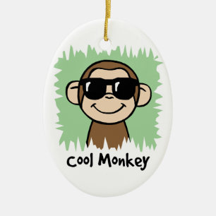 Adorno De Cerámica Mono de Guay del clip art del dibujo animado con