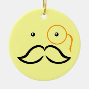 Adorno De Cerámica Monocle y Mustache