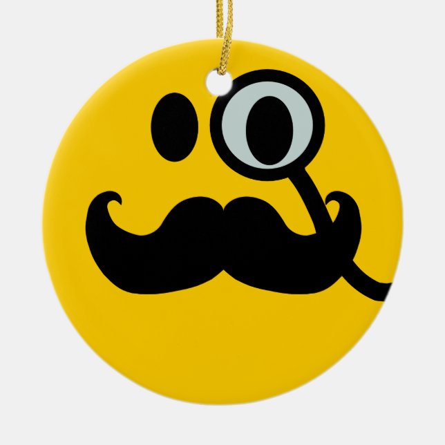 Adorno De Cerámica Monóculo del bigote (Frente)
