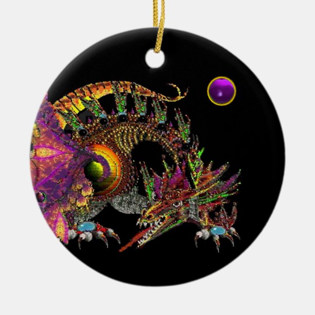 Adorno De Cerámica Monograma Amethyst púrpura de DRAGO (Frente)