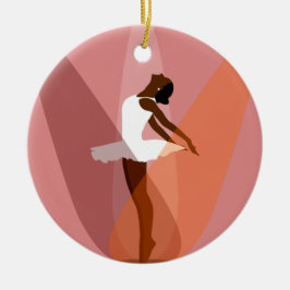 Adorno De Cerámica Monograma Ballerina negra bailarina afroamericana
