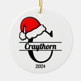 Adorno De Cerámica Monograma C familiar | ambas caras