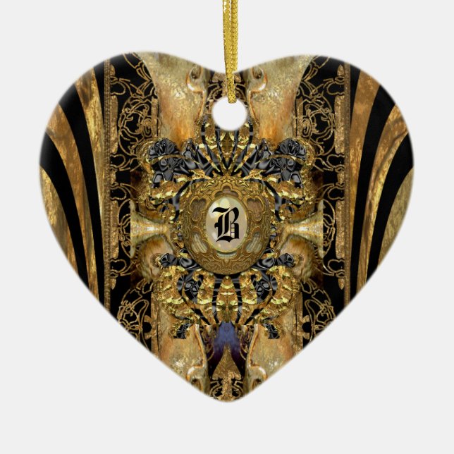 Adorno De Cerámica Monograma de Abasham Victorian (Frente)