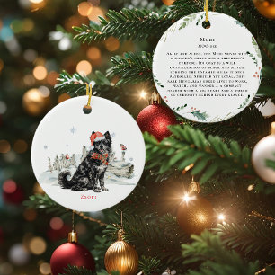 Adorno De Cerámica Monograma de Acuarela del Perro Mudi Húngaro