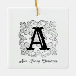 Adorno De Cerámica Monograma de cosecha no 1