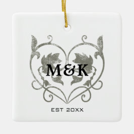 Adorno De Cerámica Monograma de cosecha no 4