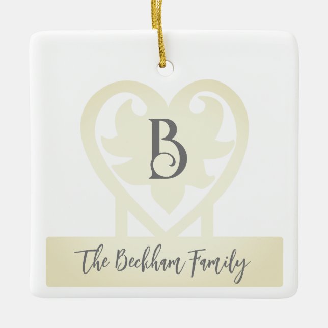 Adorno De Cerámica Monograma de cosecha no 5 (Anverso)