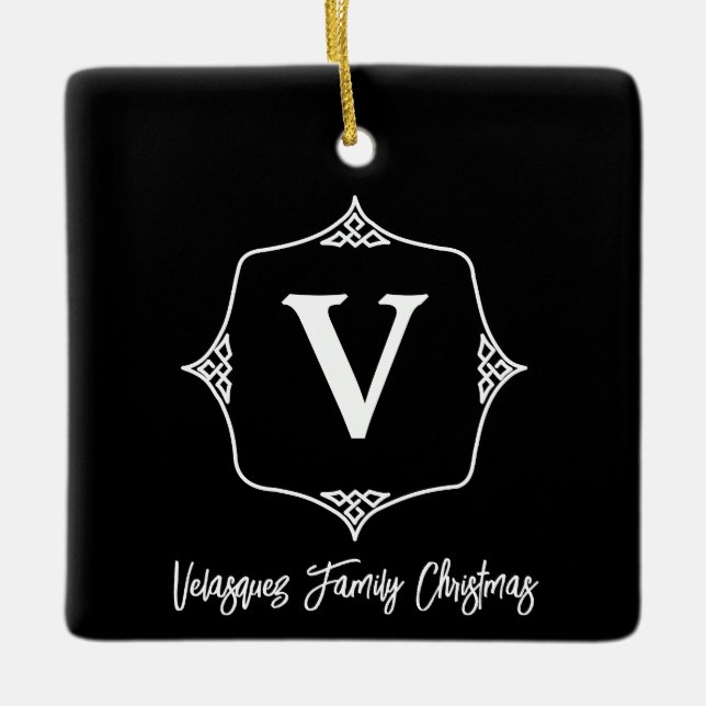 Adorno De Cerámica Monograma de cosecha no 6 (Anverso)