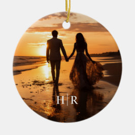 Adorno De Cerámica Monograma de fotografía elegante