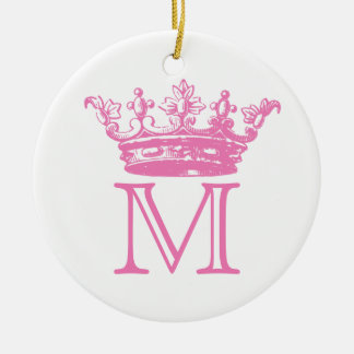 Adorno De Cerámica Monograma de la corona del vintage