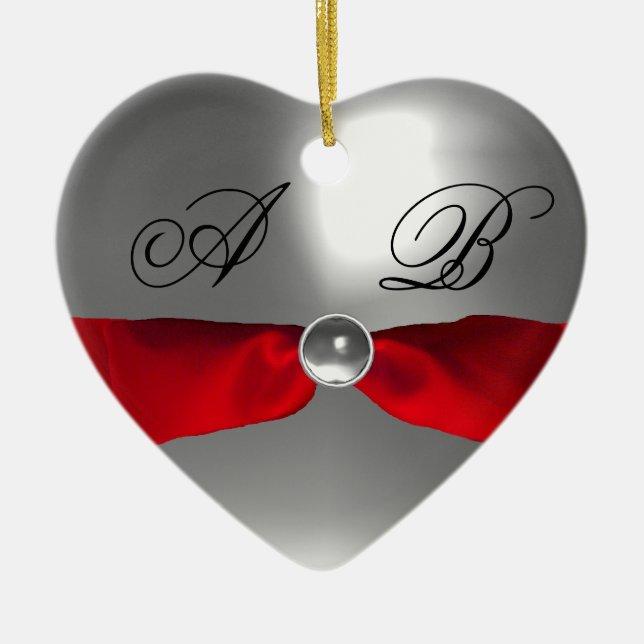 ADORNO DE CERÁMICA MONOGRAMA DE PIEDRA DE GIMNASIO ROJO BLANCO (Frente)