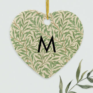 Adorno De Cerámica Monograma de rama de sauce estampada de William Mo