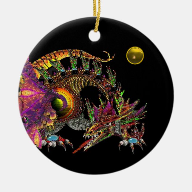 Adorno De Cerámica Monograma de Topacio Amarillo DRAGO (Frente)