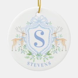 Adorno De Cerámica Monograma del Escudo de ciervos de Navidades nimil