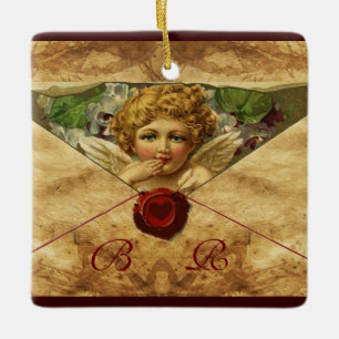 Adorno De Cerámica Monograma del PARCHE DE SELLO DE CERRAMIENTO DE LA