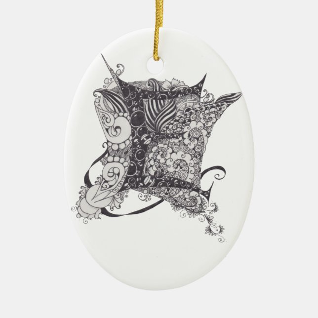 Adorno De Cerámica Monograma E (Frente)