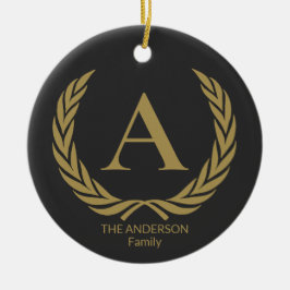 Adorno De Cerámica Monograma elegante de oro