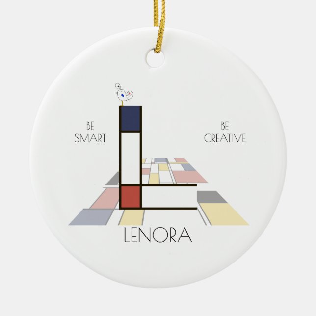 Adorno De Cerámica Monograma estilo arte moderno. Letra L (Frente)