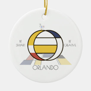 Adorno De Cerámica Monograma estilo arte moderno. Letra O