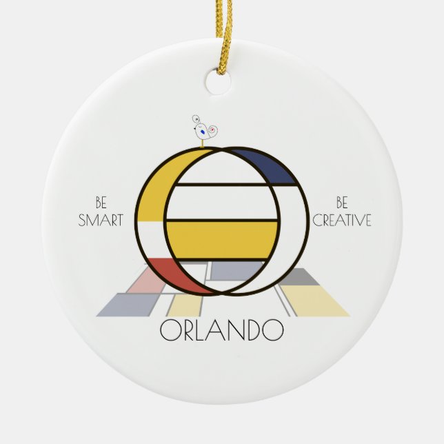 Adorno De Cerámica Monograma estilo arte moderno. Letra O (Frente)