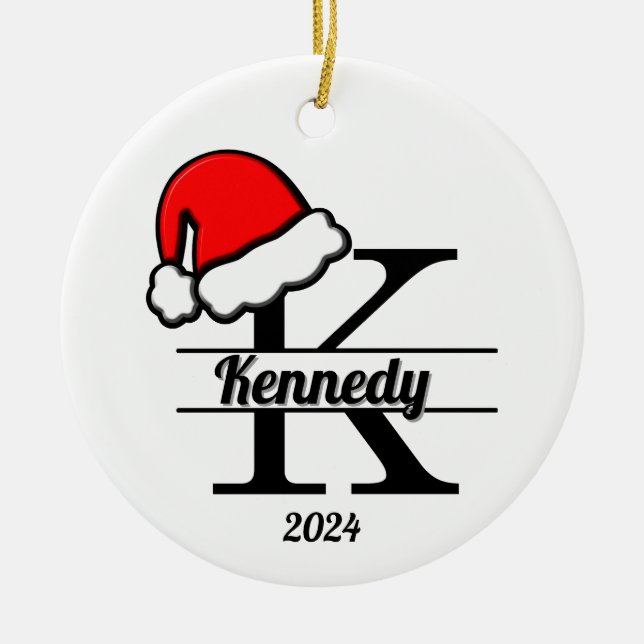 Adorno De Cerámica Monograma familiar K | ambas caras (Frente)