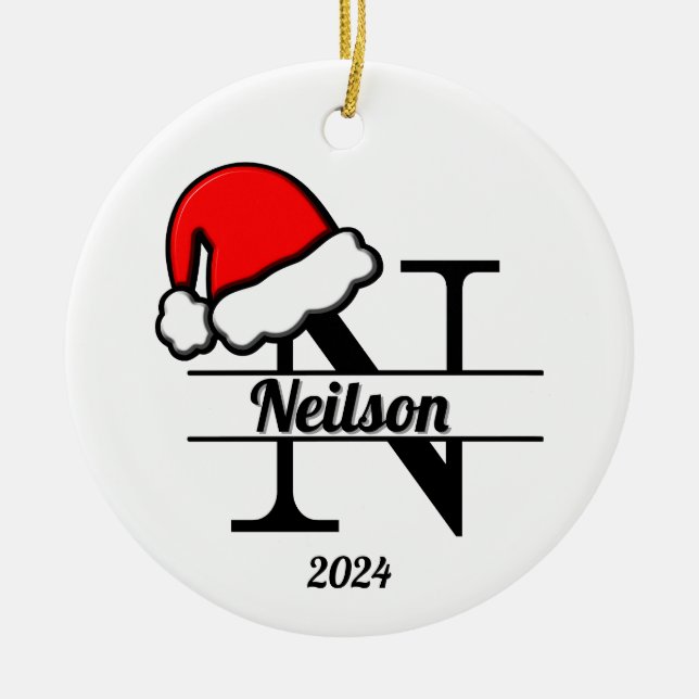 Adorno De Cerámica Monograma familiar N | ambas caras (Frente)