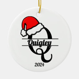 Adorno De Cerámica Monograma familiar Q | ambas caras