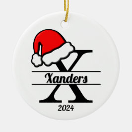 Adorno De Cerámica Monograma familiar X | ambas caras