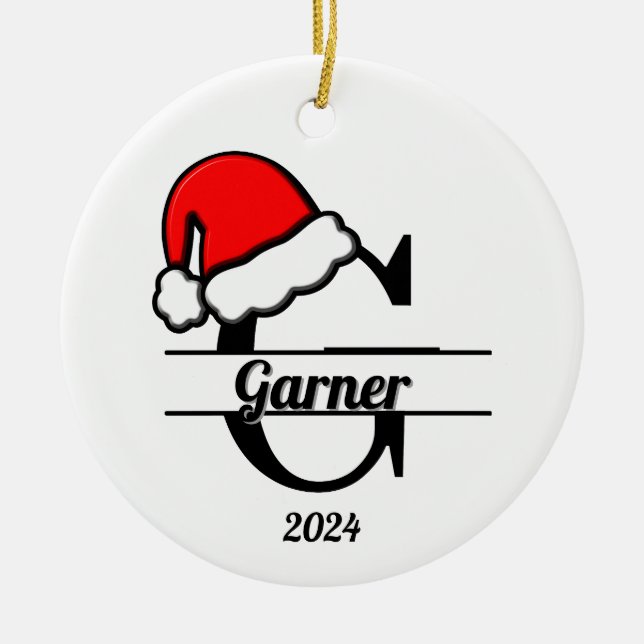 Adorno De Cerámica Monograma G familiar | ambas caras (Frente)