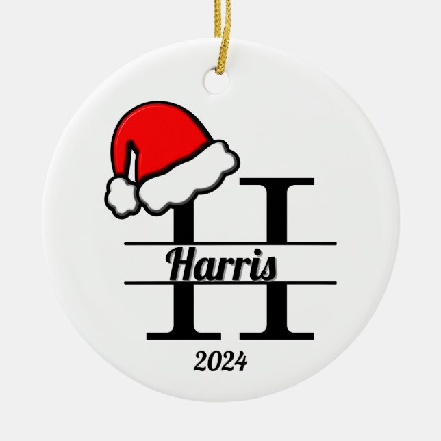 Adorno De Cerámica Monograma H familiar | ambas caras (Frente)