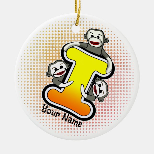 Adorno De Cerámica Monograma I Mono de acoplamiento (Frente)