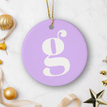 Adorno De Cerámica Monograma moderno Letra inicial Pastel Lavender<br><div class="desc">Monograma moderno con la primera letra de su elección,  en malva lavanda pastel.</div>