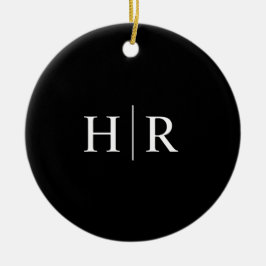 Adorno De Cerámica Monograma moderno negro