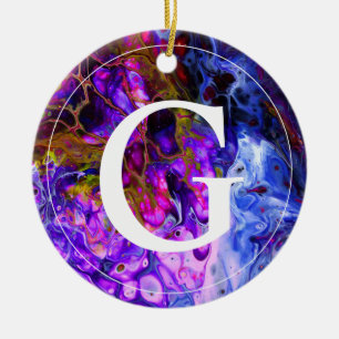 Adorno De Cerámica Monograma Mundial de Fantasía