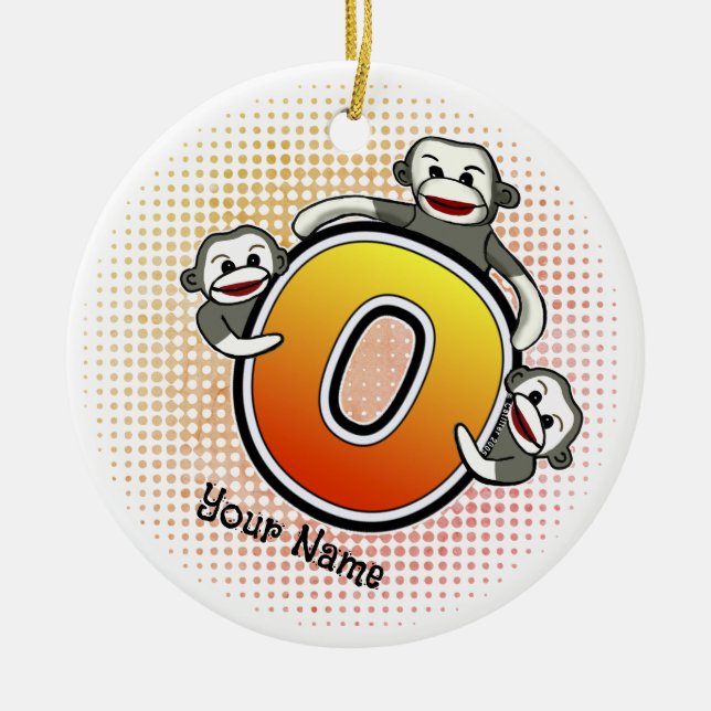 Adorno De Cerámica Monograma O Mono De Boca (Frente)