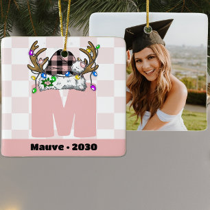 Adorno De Cerámica Monograma personalizado con nombres de Navidades f