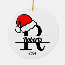 Adorno De Cerámica Monograma R familiar | ambas caras