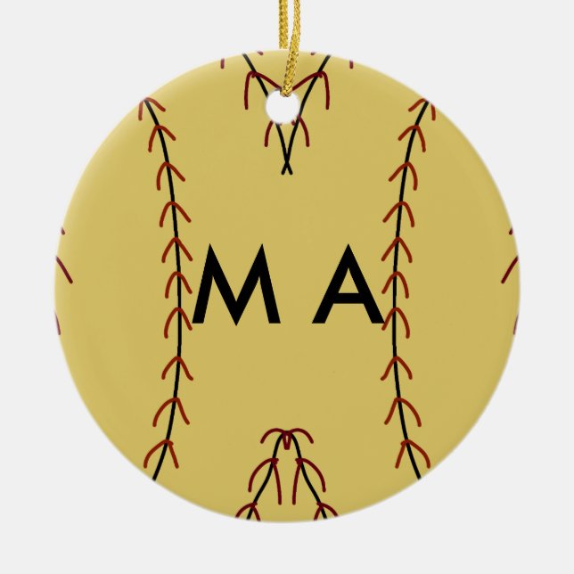 Adorno De Cerámica Monograma simple añada su letra de nombre man mini (Frente)