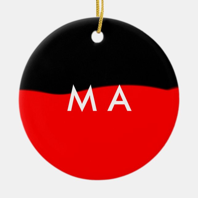 Adorno De Cerámica Monograma simple añada su letra de nombre man mini (Frente)