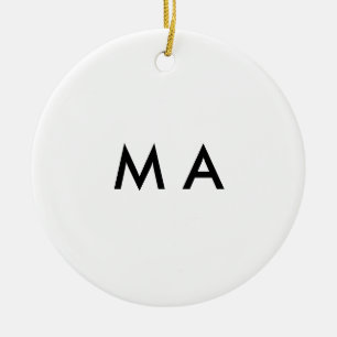 Adorno De Cerámica Monograma simple añade tu letra nombre hombre mini