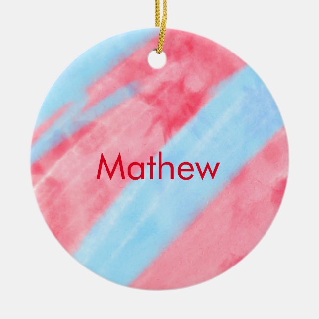 Adorno De Cerámica monograma simple de letra inicial añada su nombre  (Frente)