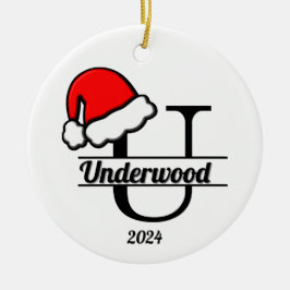 Adorno De Cerámica Monograma U familiar | ambas caras