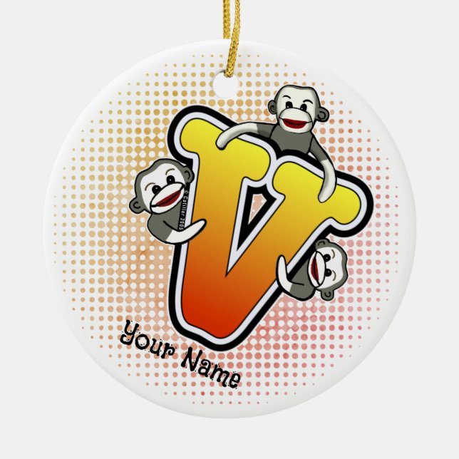 Adorno De Cerámica Monograma V Mono de acoplamiento (Frente)