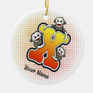 Adorno De Cerámica Monograma X Mono de acoplamiento