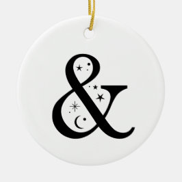 Adorno De Cerámica Monograma y Ampersand Celestial