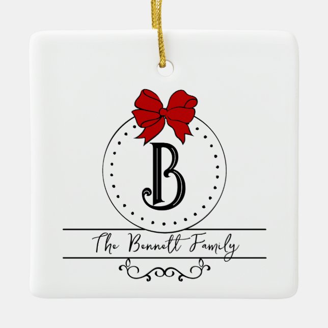 Adorno De Cerámica Monograma y nombre (Anverso)