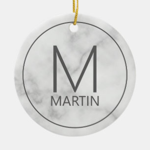 Adorno De Cerámica Monograma y nombre personalizados modernos