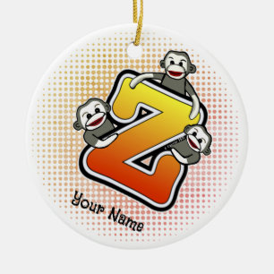 Adorno De Cerámica Monograma Z Sock Mono