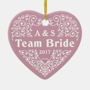 Adorno De Cerámica Monogramas de personalizado de novias de equipo y